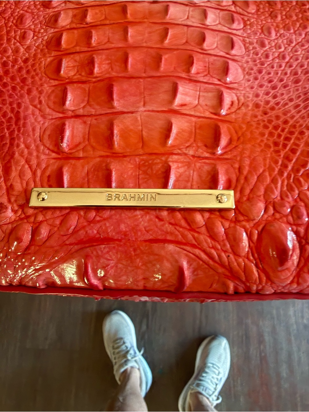Brahmin Red Croc-Embossed Crossbody Bag - Picture 7 of 7